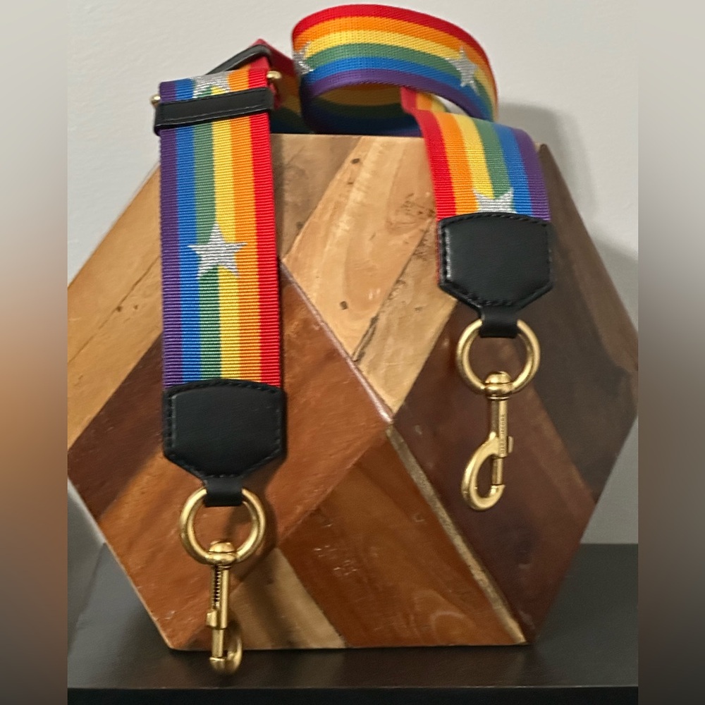 Marc Jacobs Stars & Stripe Purse Strap with Gold Adjustable Hardware